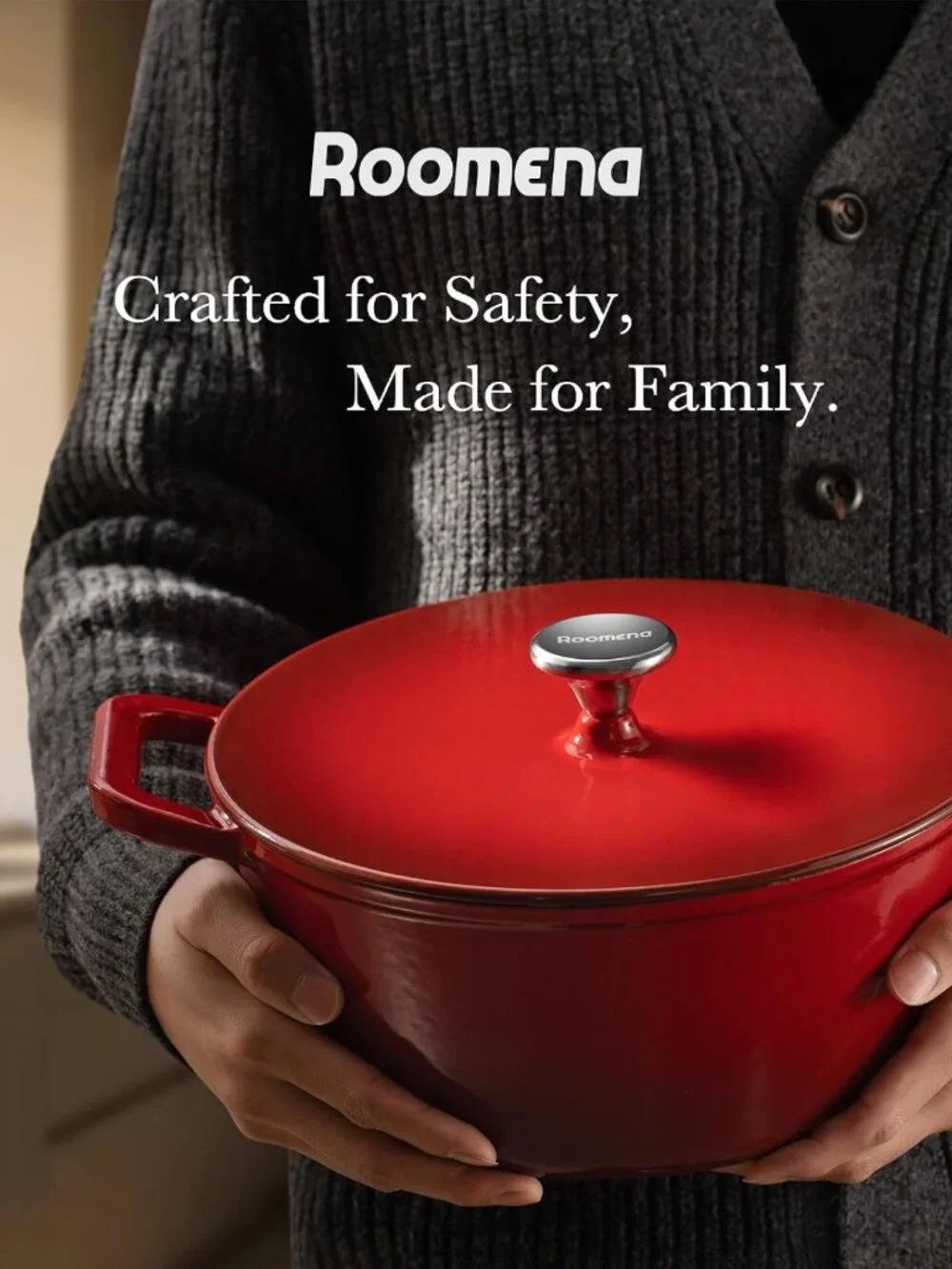 6QT Enameled Cast Iron Dutch Oven with Lid - Perfect for Baking, Braising